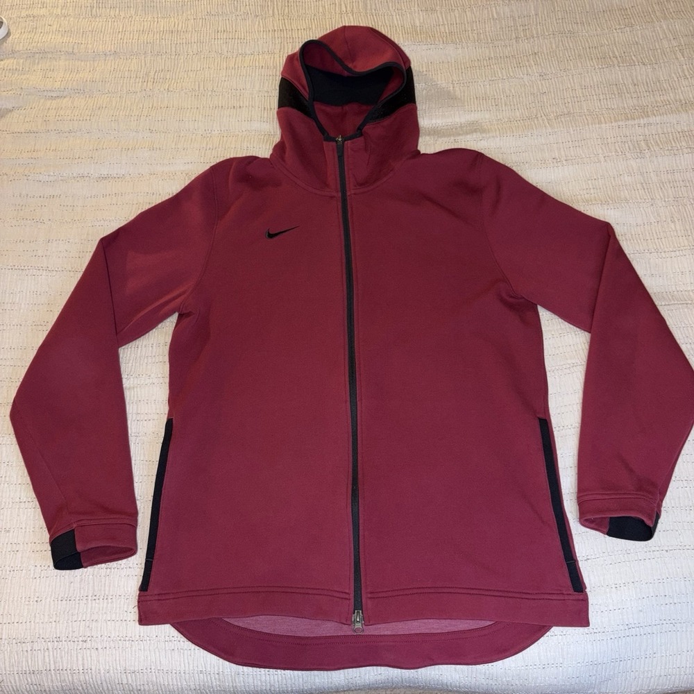 Nike Dri-FIT Full Zip Hoodie Mens Large Red Therma Fit Athletic Jacket